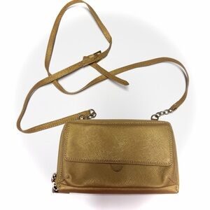 Hobo Metalic Gold Brown Small Crossbody